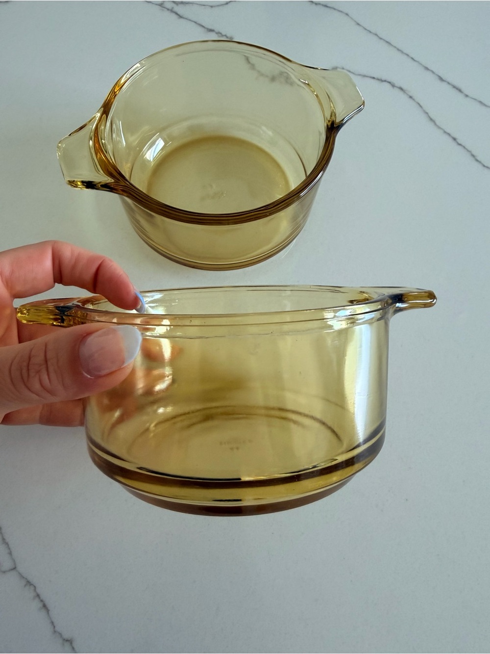 Amber Glass Prep Bowls (Set of 2)